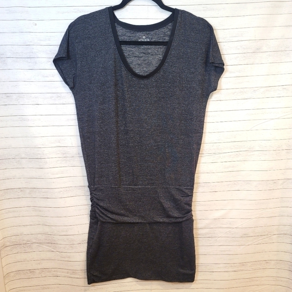 ATHLETA GRAY HIGH LOW DRESS, SZ  SMALL